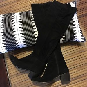 Suede Thigh-High Boots